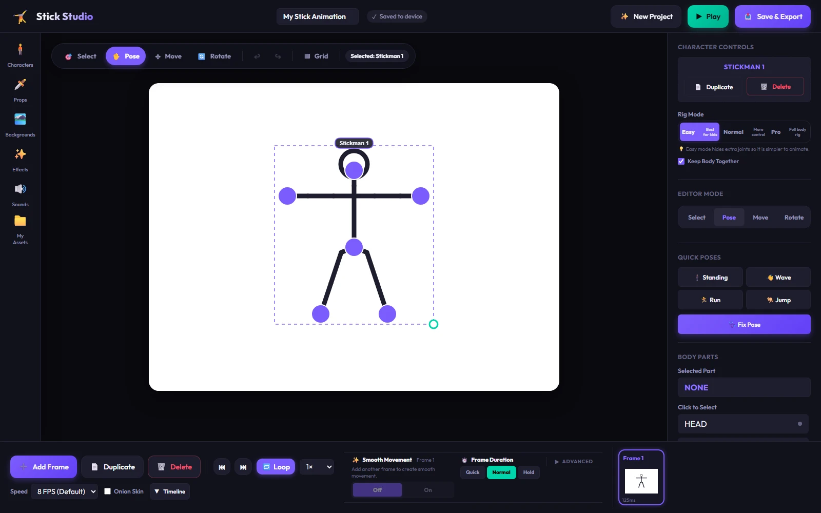 Screenshot of the Stick Studio website interface
